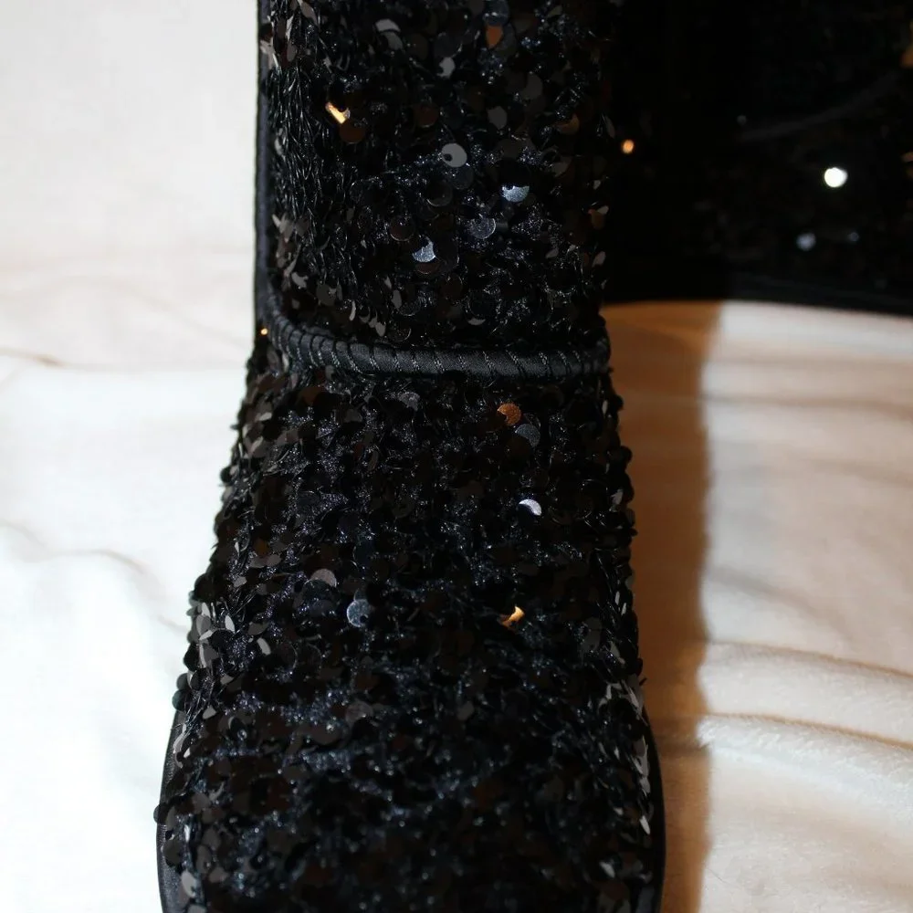NIB‎ UGG STELLAR SEQUIN CLASSIC SHORT SHEARLING LINED BOOTS - Picture 8 of 9